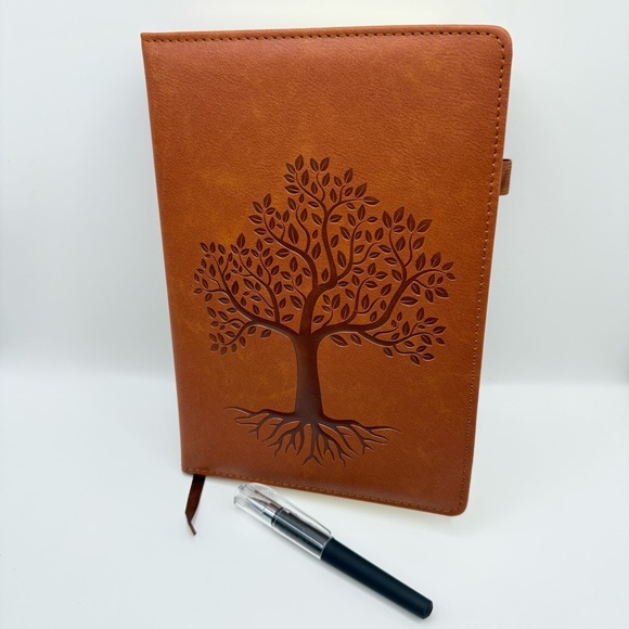 Tree of Life Synthetic Leather Notebooks w/Pens Hard Cover College Ruled 8x6 - Picture 10 of 12